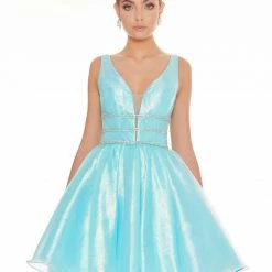 In Stock Ashley Lauren 4242 Size 10 Short Iridescent Cocktail Dress Fit & Flare Backless Dresses