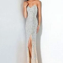 Jovani 4247 Sweetheart Neckline Embellished Prom Dress Pageant Gown With High Slit