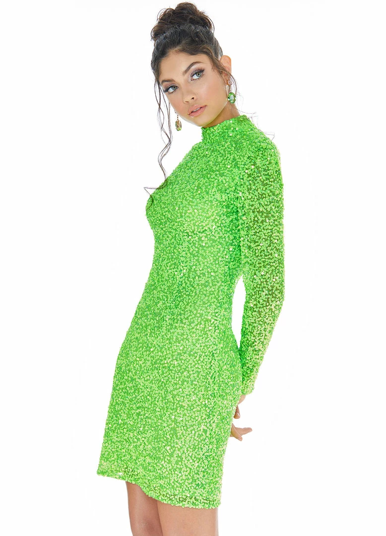 Ashleylauren Ashley Lauren 4252 Bright Pink Cocktail Dress Long Sleeve Short Sequin Fitted Homecoming Dress 12 Ashleylauren Ashley Lauren 4252 Bright Pink Cocktail Dress Long Sleeve Short Sequin Fitted Homecoming Dress