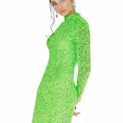 Ashleylauren Ashley Lauren 4252 Jade Cocktail Dress Long Sleeve Short Sequin Fitted Homecoming Dress Backless Dresses
