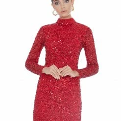 Ashleylauren Ashley Lauren 4252 Bright Pink Cocktail Dress Long Sleeve Short Sequin Fitted Homecoming Dress 46 Ashleylauren Ashley Lauren 4252 Bright Pink Cocktail Dress Long Sleeve Short Sequin Fitted Homecoming Dress