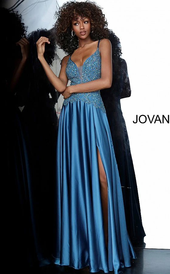 Discontinued Long Sleeve Dresses Jovani 4287 Long Satin Maxi Prom Dress Embellished Bodice V Neck Pageant Gown 6 Discontinued Long Sleeve Dresses Jovani 4287 Long Satin Maxi Prom Dress Embellished Bodice V Neck Pageant Gown