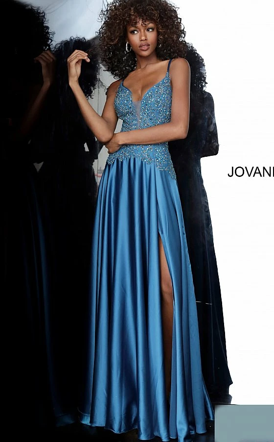 Discontinued Long Sleeve Dresses Jovani 4287 Long Satin Maxi Prom Dress Embellished Bodice V Neck Pageant Gown 5 Discontinued Long Sleeve Dresses Jovani 4287 Long Satin Maxi Prom Dress Embellished Bodice V Neck Pageant Gown