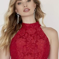 In Stock Jolene 18091 Size 8 Red Lace Two Piece Prom Dress Formal Evening Gown Backless Backless Dresses