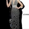 Discontinued Jovani 4341 Long Black Beaded Halter Prom Dress Evening Gown Fitted Wedding