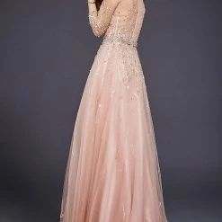 Jovani 29084 Three Quarter Sleeve A Line Evening Gown Mother Of Dress Formal Evening Gown Long Sleeve Dresses