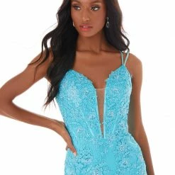 Ashleylauren Ashley Lauren 4371 Blush Cocktail Dress Short Fitted Lace Plunging Neckline 20 Ashleylauren Ashley Lauren 4371 Blush Cocktail Dress Short Fitted Lace Plunging Neckline