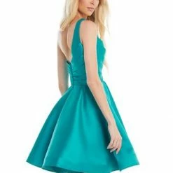Ashleylauren Ashley Lauren 4377 One Shoulder A Line Cocktail Dress Short Prom Pageant Dress