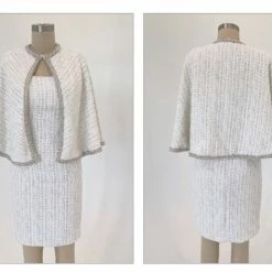 Ashleylauren Ashley Lauren 4430 Tweed Cocktail Dress With Separate Cape