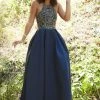 In Stock Jolene 18052 Size 4 Long A Line High Neck Dress Prom Dress Pageant Gown