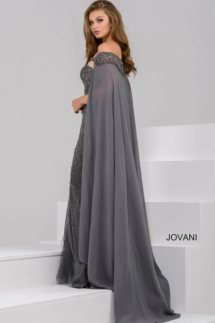 Jovani 45566 Wedding Dress Pageant Long Fitted Beaded Cape Formal Pageant Gown Sequin Dresses 9 Jovani 45566 Wedding Dress Pageant Long Fitted Beaded Cape Formal Pageant Gown Sequin Dresses