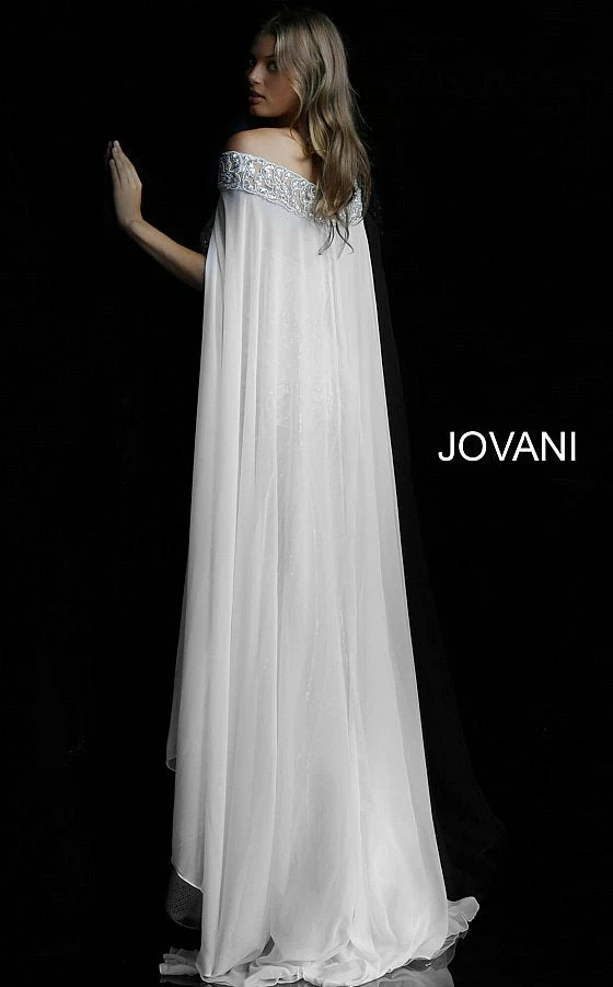 Jovani 45566 Wedding Dress Pageant Long Fitted Beaded Cape Formal Pageant Gown Sequin Dresses 6 Jovani 45566 Wedding Dress Pageant Long Fitted Beaded Cape Formal Pageant Gown Sequin Dresses