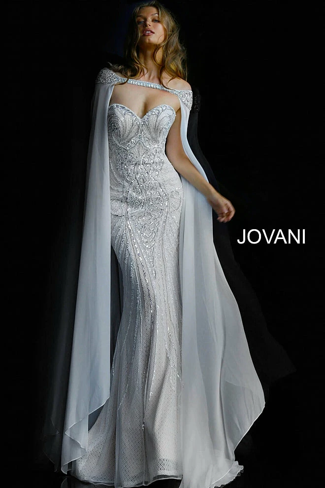 Mermaid Dresses Jovani 45566 Long Fitted Embellished Mermaid Dress Evening Gown Pageant Cape 5 Mermaid Dresses Jovani 45566 Long Fitted Embellished Mermaid Dress Evening Gown Pageant Cape