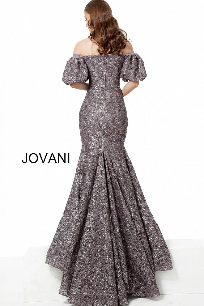 Discontinued Jovani 4573 Lavender Lace Off The Shoulder Bell Evening Mermaid Dress Formal Puff Long Sleeve Dresses 4 Discontinued Jovani 4573 Lavender Lace Off The Shoulder Bell Evening Mermaid Dress Formal Puff Long Sleeve Dresses