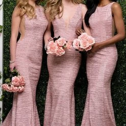 Jovani 45811 Glitter Shimmer Prom Dress Plunging Neckline Jersey Mermaid Fitted Mermaid Dresses