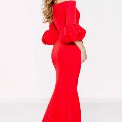 Jovani Red Off The Shoulder Scuba Dress 39739