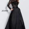 Jovani 46066 Long Sleeve Beaded Sheer Crew Neckline Evening Gown Prom Dress Ballgown Dresses