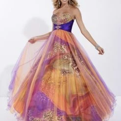 In Stock Tiffany 46814 Size 0, 2, 12 Long A Line Animal Print Prom Dress Ballgown Formal Gown Ballgown Dresses