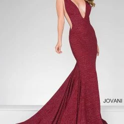 Mermaid Dresses Jovani 47075 Iridescent Shimmer Fitted Mermaid Prom Dress Train Pageant Gown