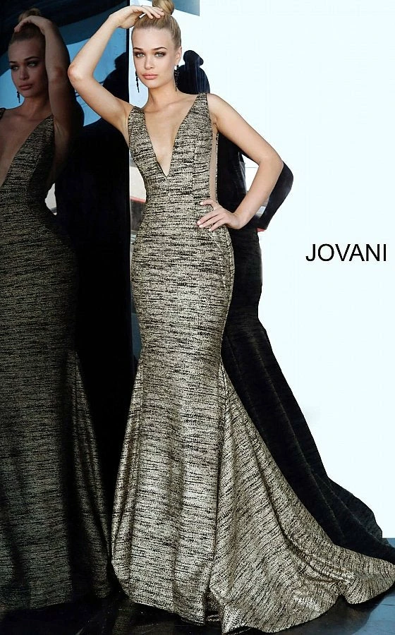 Jovani 47075 Iridescent Shimmer Fitted Mermaid Prom Dress Train Pageant Gown 36 Jovani 47075 Iridescent Shimmer Fitted Mermaid Prom Dress Train Pageant Gown