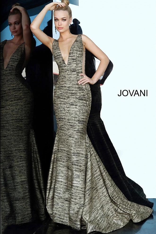 Jovani 47075 Iridescent Shimmer Fitted Mermaid Prom Dress Train Pageant Gown 7 Jovani 47075 Iridescent Shimmer Fitted Mermaid Prom Dress Train Pageant Gown
