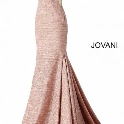 Jovani 47075 Iridescent Shimmer Fitted Mermaid Prom Dress Train Pageant Gown