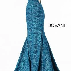 Mermaid Dresses Jovani 47075 Iridescent Shimmer Fitted Mermaid Prom Dress Train Pageant Gown