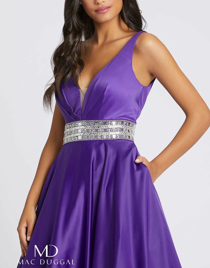 Mac Duggal 48879A Long Satin A Line Ballgown Prom Dress Pockets V Neck Gown 5 Mac Duggal 48879A Long Satin A Line Ballgown Prom Dress Pockets V Neck Gown