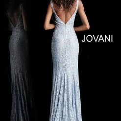 In Stock Jovani 48994 Size 10 Embellished Stretch Lace Prom Dress Pageant Gown In Peach