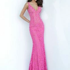 Jovani 48994 Embellished Stretch Lace Prom Dress Pageant Gown Evening Dress Long