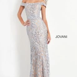 Jovani 49634 Off The Shoulder Embroidered Mother Of The Bride Dress