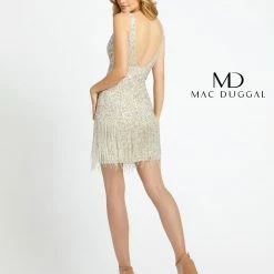 Mac Duggal 4971 Short Fitted Sequin V Neck Cocktail Dress Fringe Beaded Tassel Sequin Dresses 17 Mac Duggal 4971 Short Fitted Sequin V Neck Cocktail Dress Fringe Beaded Tassel Sequin Dresses