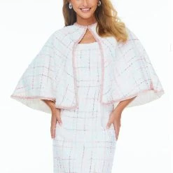 Ashleylauren Ashley Lauren 4430 Tweed Cocktail Dress With Separate Cape