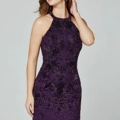 In Stock Primavera Couture 3409 Size 2 Blush Embellished High Neck Prom Dress Slit Beaded Long 19 In Stock Primavera Couture 3409 Size 2 Blush Embellished High Neck Prom Dress Slit Beaded Long