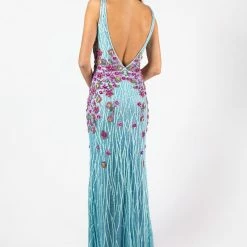 In Stock Backless Dresses Primavera Couture 3238 Size 14 Floral Sequin Fitted Formal Evening Dress Prom