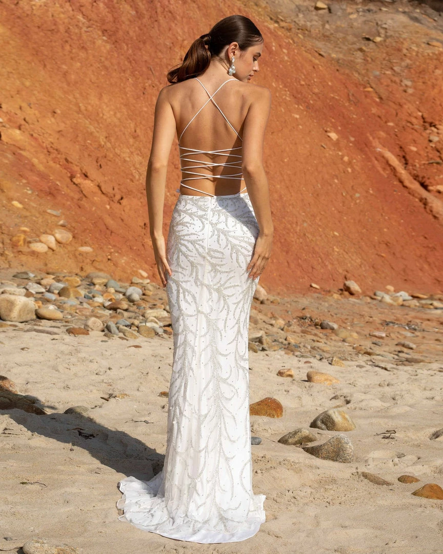 Primavera Couture 3636 Long Fitted Beaded Prom Dress V Neck Slit Formal Pageant Backless Dresses 18 Primavera Couture 3636 Long Fitted Beaded Prom Dress V Neck Slit Formal Pageant Backless Dresses