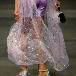 Marc Defang 5011 Girls Romper Pockets V Neck Sequin Cape Sleeves Fun Fashion Kids Jumpsuits & Rompers