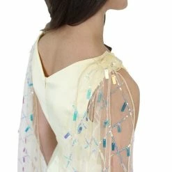 Marc Defang 5011 Girls Romper Pockets V Neck Sequin Cape Sleeves Fun Fashion Kids Jumpsuits & Rompers