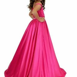 In Stock Ballgown Dresses Marc Defang 5017 Size 14 Hot Pink Satin A Line Girls Pageant Dress Off The Shoulder Gown 10 In Stock Ballgown Dresses Marc Defang 5017 Size 14 Hot Pink Satin A Line Girls Pageant Dress Off The Shoulder Gown