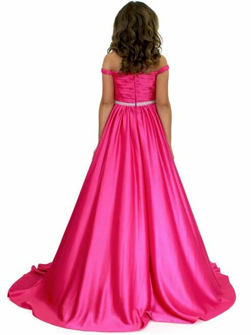 Ballgown Dresses Marc Defang 5017 Hot Pink Satin A Line Girls Pageant Dress Off The Shoulder Gown 7 Ballgown Dresses Marc Defang 5017 Hot Pink Satin A Line Girls Pageant Dress Off The Shoulder Gown