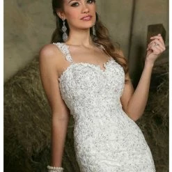 In Stock Davinci Bridal 50330 Lace Mermaid Wedding Dress Bridal Gown Sheer Back Mermaid Dresses