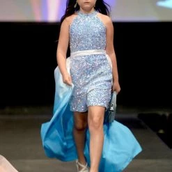 Marc Defang Ombre Girls Pageant Overskirt Train Fun Fashion