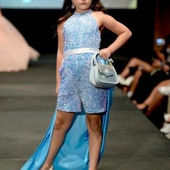 Marc Defang Ombre Girls Pageant Overskirt Train Fun Fashion