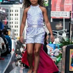 Marc Defang Ombre Girls Pageant Overskirt Train Fun Fashion