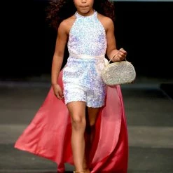 Marc Defang Ombre Girls Pageant Overskirt Train Fun Fashion