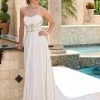 Davinci Bridal 50365 Strapless Chiffon A Line Destination Wedding Dress Crystal Bodice Gown