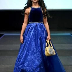 In Stock Marc Defang 5036 Size 12 Girls Velvet Top A Line Pageant Dress Beaded Keyhole Cutout Dress Ballgown Dresses