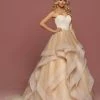 Davinci Bridal 50489 Ruffle Layer Tulle Ballgown Wedding Dress Crystal Belt Nude Gown Ballgown Dresses