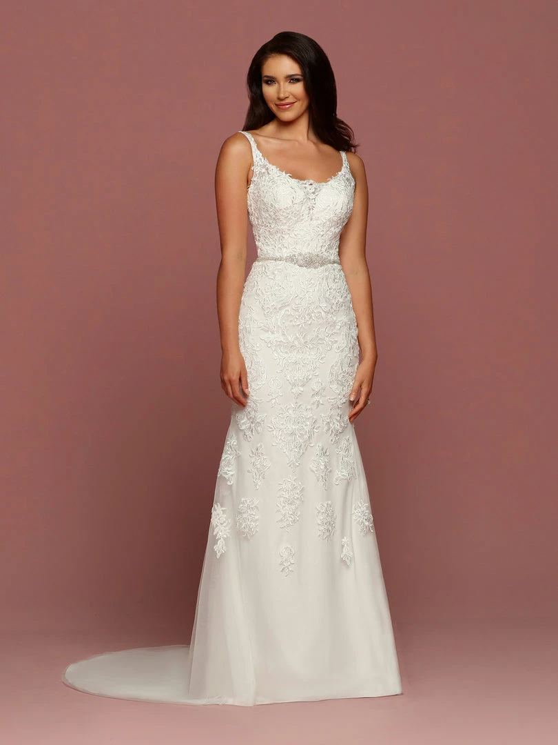 Davinci Bridal 50493 Fitted Lace Mermaid Wedding Dress Plunging Neck Crystal Belt Mermaid Dresses 5 Davinci Bridal 50493 Fitted Lace Mermaid Wedding Dress Plunging Neck Crystal Belt Mermaid Dresses