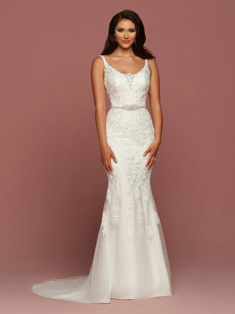 Davinci Bridal 50493 Fitted Lace Mermaid Wedding Dress Plunging Neck Crystal Belt Mermaid Dresses 3 Davinci Bridal 50493 Fitted Lace Mermaid Wedding Dress Plunging Neck Crystal Belt Mermaid Dresses